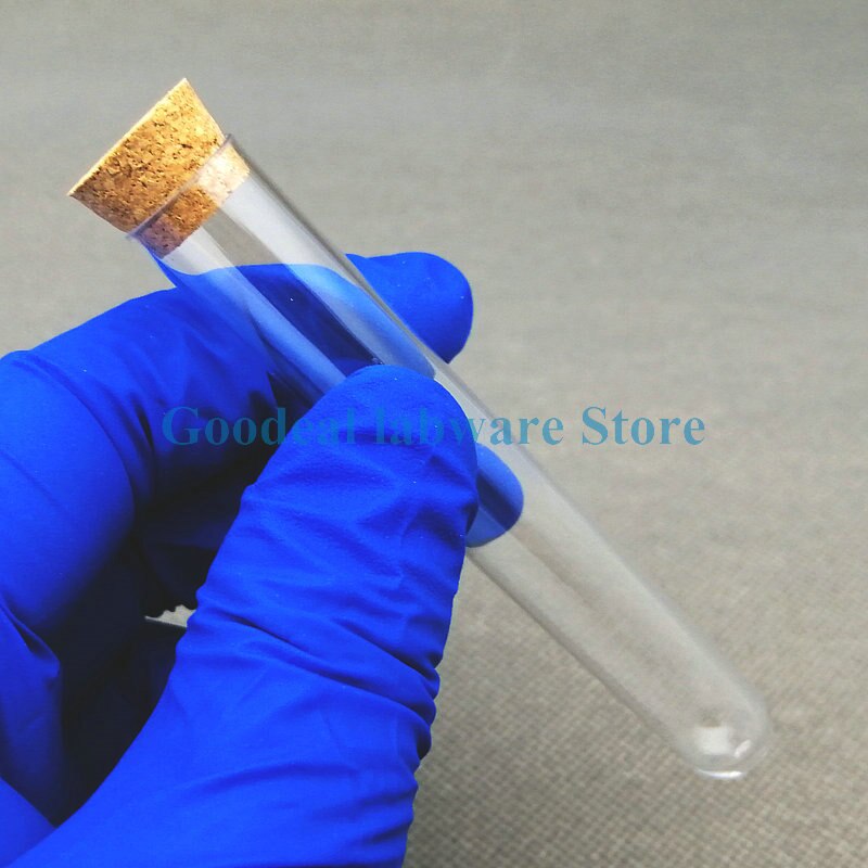 24pcs 15x100mm Lab Transparent Plastic Round Bottom Test Tubes With Cork Plug Wedding Vial Bath Salt Bottle