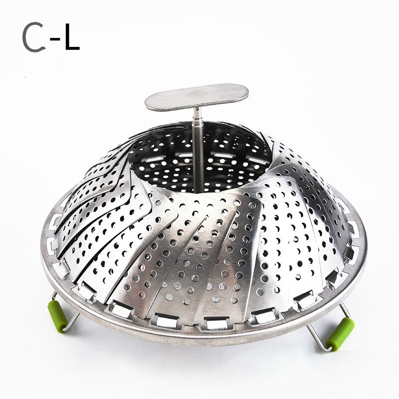 Foldeskål damp rustfrit stål mad damper kurv mesh vegetabilsk komfur damper udvideligt køkkenredskab til madlavning af damp