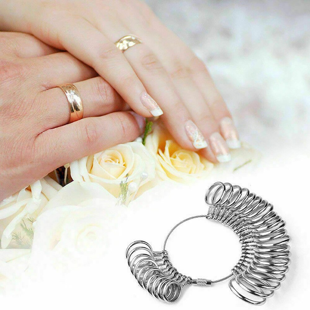 Ring testing linjal aluminium testringer sett test ring størrelse hjemme diy finger målestokk loop sett