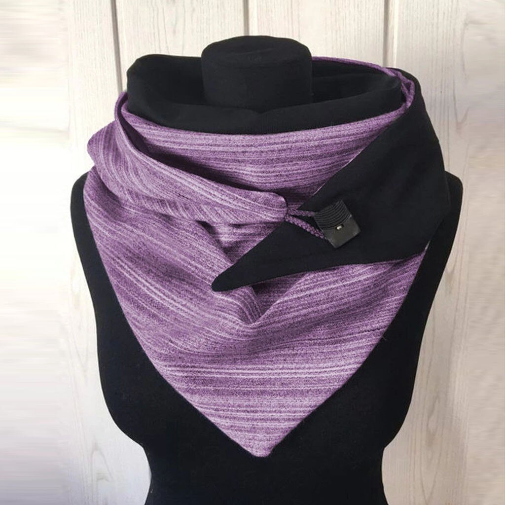 40 Winter Vrouwen Sjaal Soild Dot Printing Button Soft Wrap Comfortabele Casual Warme Sjaals Sjaal Vrouwen шарф: Purple 