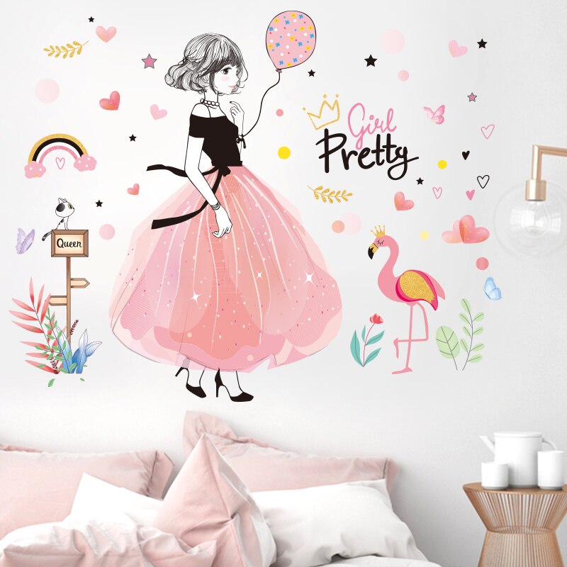 Fairy Meisje Muurstickers Diy Vlinders Muurschildering Decals Voor Kinderkamer Baby Slaapkamer Slaapzaal Woondecoratie