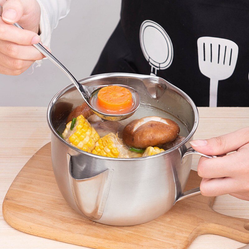 Acier inoxydable sauce huile soupe graisse séparateur graisse huileur filtre crépine bol cuisine huile soupe crépine tasse outil de cuisson