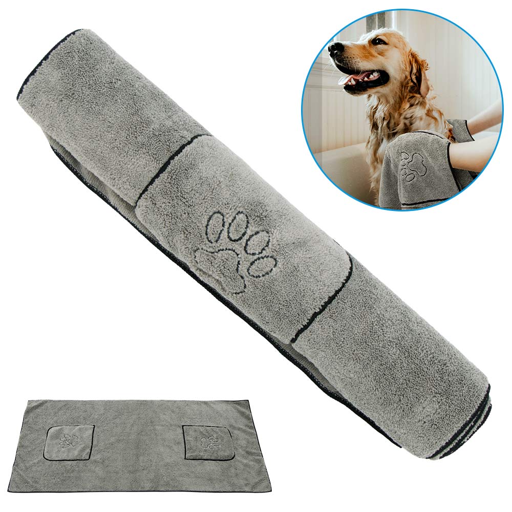 Asciugamani da bagno per cani per animali domestici Perros per cani cucciolo di gatto microfibra asciugamano per asciugatura per animali domestici Super assorbente coperta con fornitura per la pulizia della tasca: Default Title