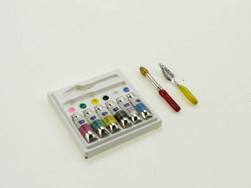 Commercio tutto'ingrosso 1:12 miniatura casa delle bambole mini pittura Ad Acquerello penna bambola accessori giocattolo per la foresta famiglia di animali da collezione Regalo