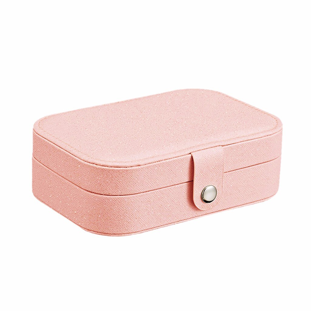 Luxury Storage Jewelry Box Portable Silk Thread Storage Box Stud Earrings Ring Jewelry Box Organizer Holder #PJR: Pink