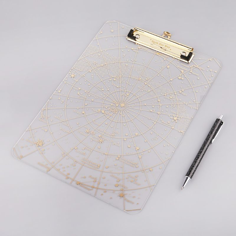 Portapapeles transparente A4 Starry Sky para Escritura, carpetas de archivos, portadocumentos, papelería escolar y de oficina