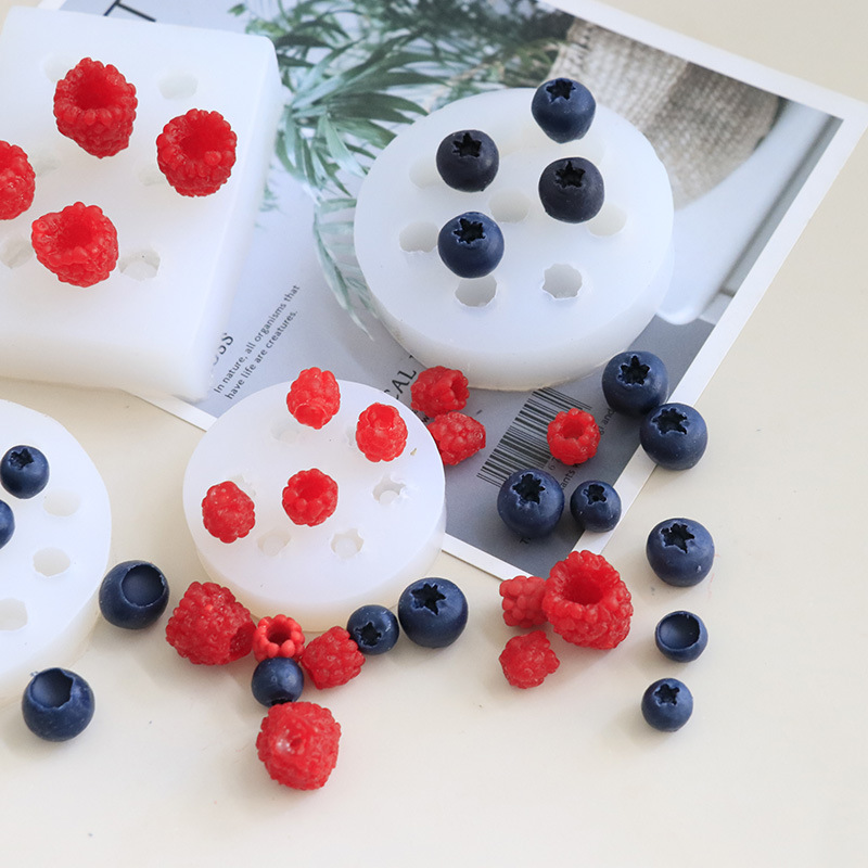 Nuova simulazione candela di frutta stampo in silicone 3D mirtillo lampone a forma di fondente stampo fai da te cioccolato stampo da forno strumento di decorazione della torta