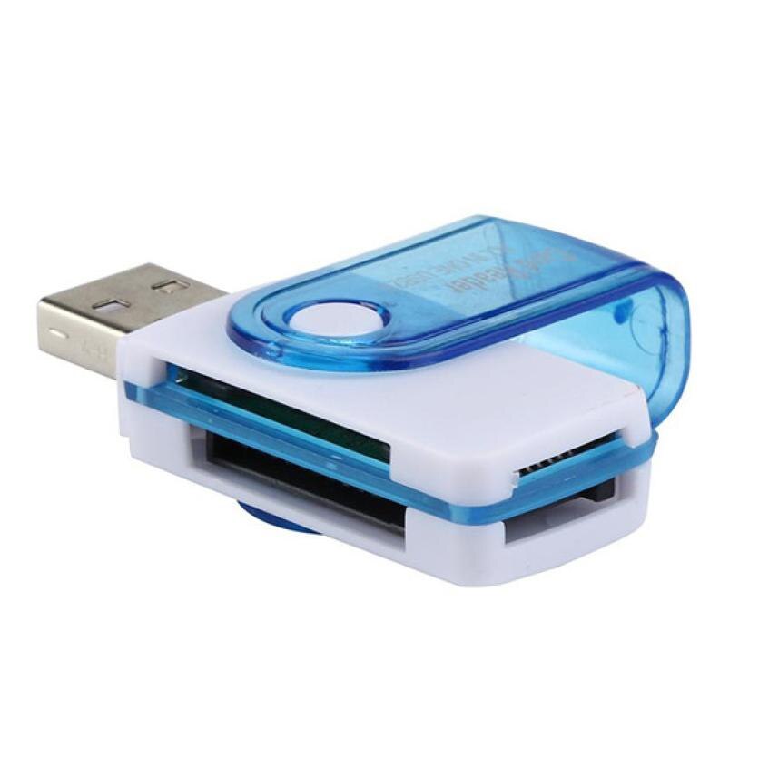 Binmer Blue White USB 2.0 All in one Multi Memory Card Reader for Micro SD/TF M2 MMC SDHC MS Duo 18Jan25