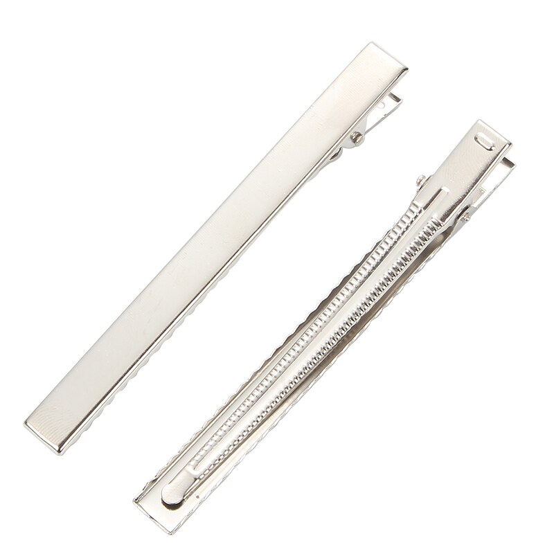 10pcs/lot 30-100mm Air Clips Square Duckbill Clip Hairpin With Teeth Blank Setting For DIY Hair Clips Jewelry Making Base