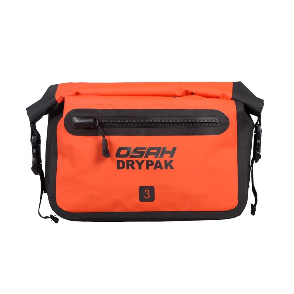 Osah vandtæt udendørs talje taske 3l tørt vandafvisende kraftig roll-top lukning polstret polstret panel dykning surf foating: Orange