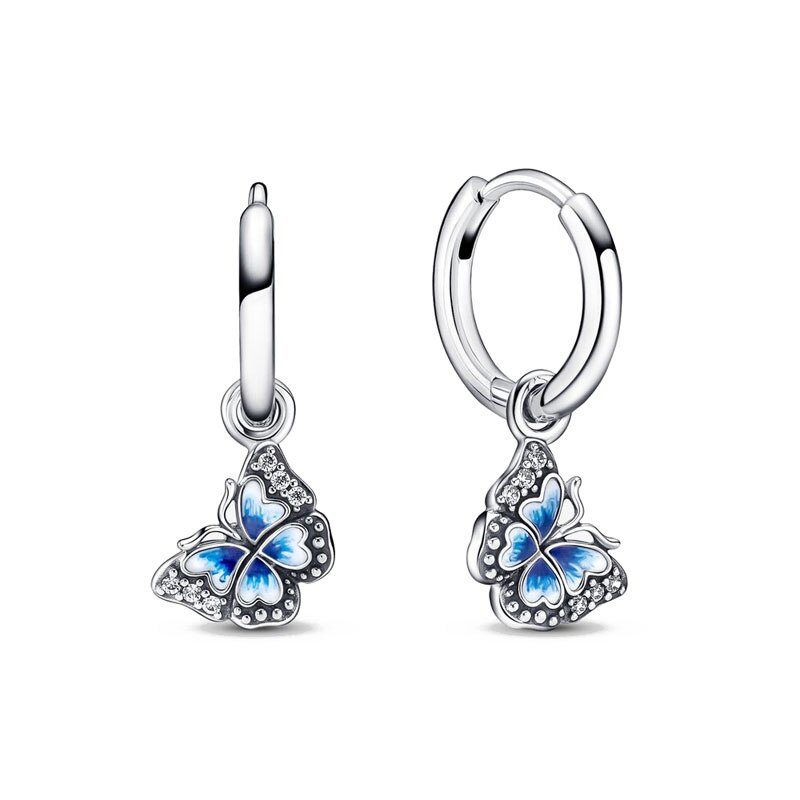 Europese Blauwe Vlinder Lente Stud Oorbellen Voor Vrouwen Originele Mode-sieraden P1039
