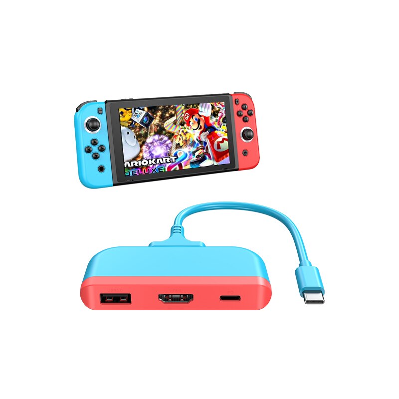 Usb-hub-docking-adapter usb 3.0 typ c  pd 18w video display 3 in 1 usb-hub-adapter für nintendo switch