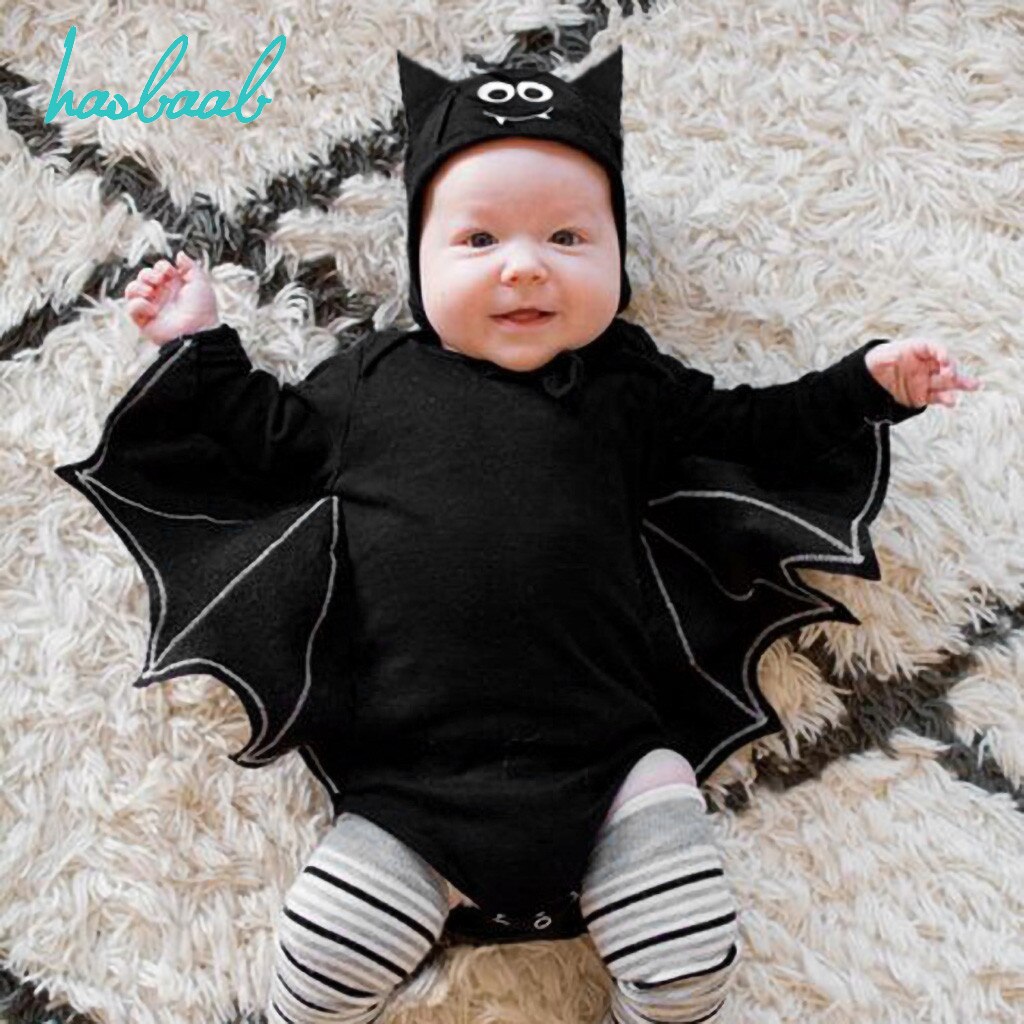 3M-24M Romper+Hat Toddler Newborn Baby Boys Girls Halloween Cosplay Costume Romper Hat Outfits Set Jumpsuit