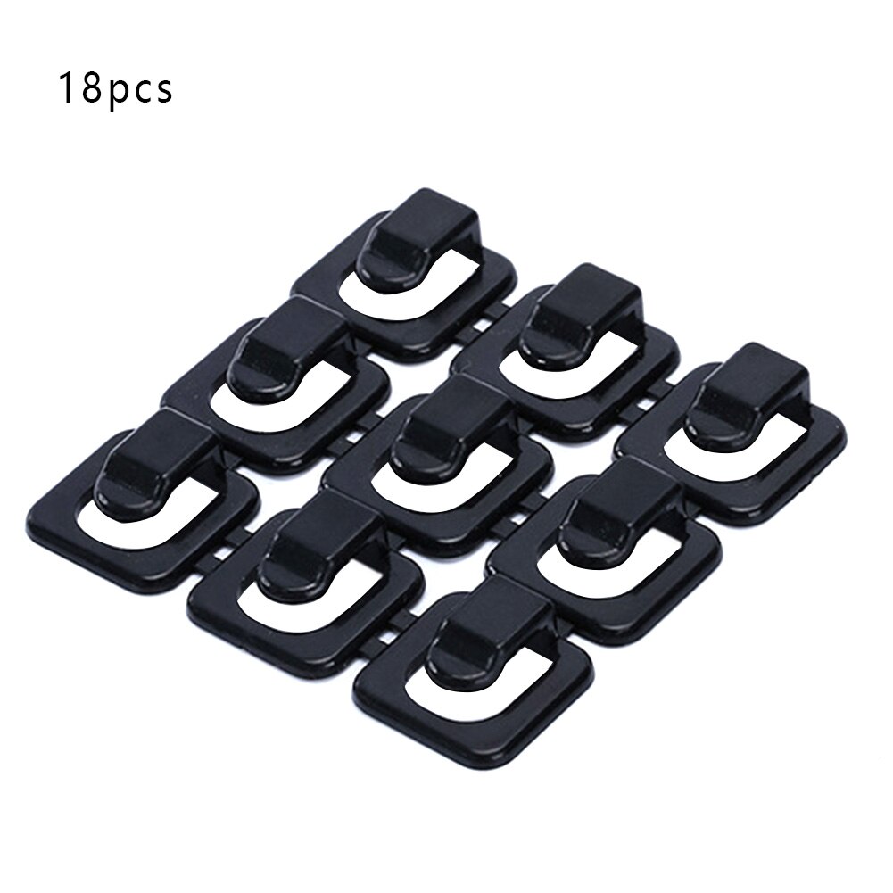 18pcs Mini Home Self Adhesion Cable Clip Portable Electric Wire Organizer Desk Accessories Immobilization Storage Table Wall: Black