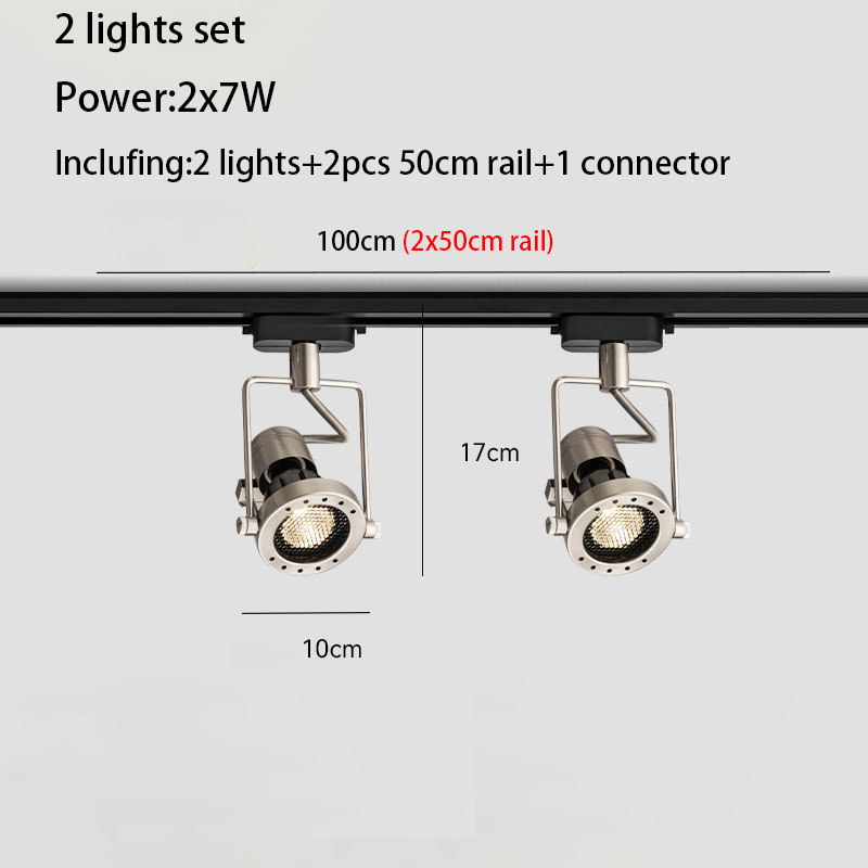 LED-Schienenleuchte Ich bin industriellen Stil, Schienenstrahler, Aluminium, gebürstetes Nickel, Farbe Deckenleuchte, ganzes komplettes einstellen, 3/4 Lichter, Wandwäsche