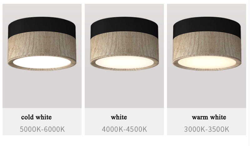 Surface Mounted 5w 12W LED downlight 7W 9w Ceiling Lamps wood painted cob led spot lights 220V recessed Lights Indoor lighting