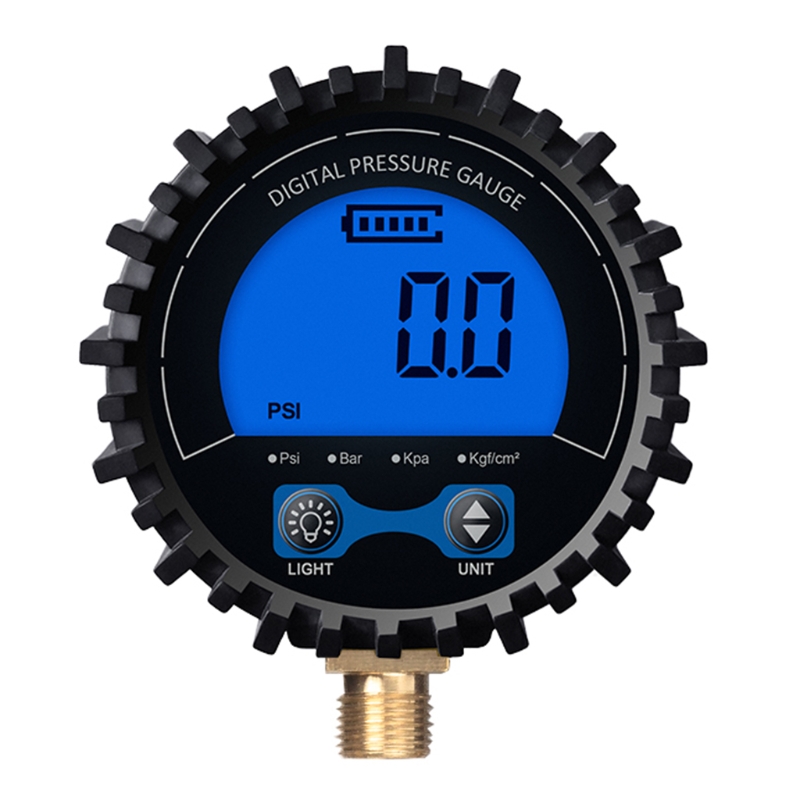 Dial Size Digital Pressure Gauge 0-200 Psi/Kpa/Bar/kgf cm² M11 Screw Thread Lower Mount Battery Powered Guage