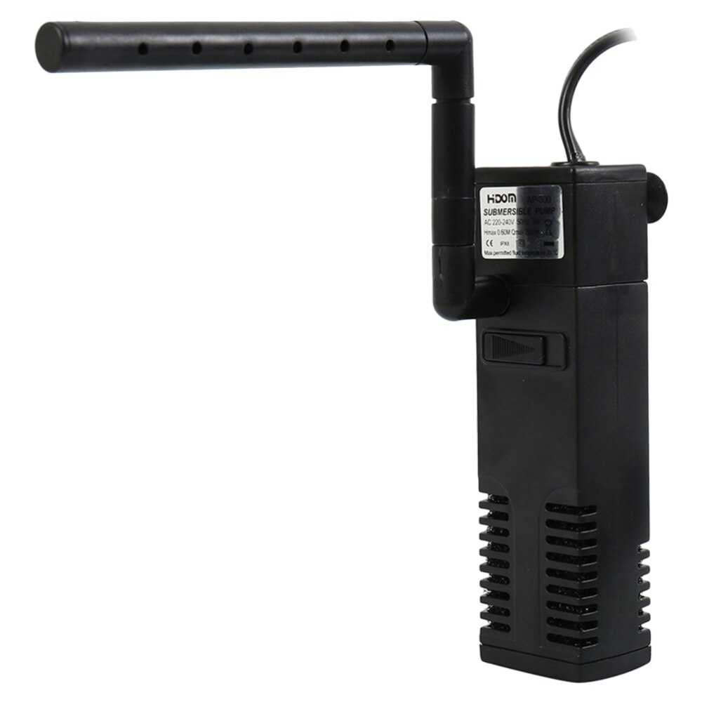 1PC 3 in 1 Fish Tank Filter Pump 12V/24V 3W 200L/H Multifunction Submersible Pump Aquarium Filter Pump - Plug (220-240V 3W 20