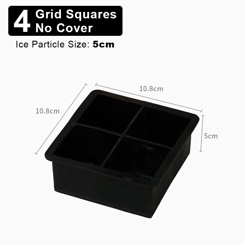 Moldes para cubitos de hielo de silicona, moldes esféricos para cubitos de hielo, máquina para hacer cubitos de helado, moldes reutilizables para cubitos de hielo y whisky, 4/6/8/15 rejillas: Negro