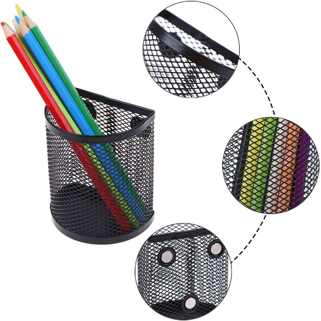 Gittergewebe Magnetischer Stifthalter Metall Stationärer Organizer Schreibtisch Schreibwaren Aufbewahrung Gittergewebe Korb für Kühlschrank Spind Büro