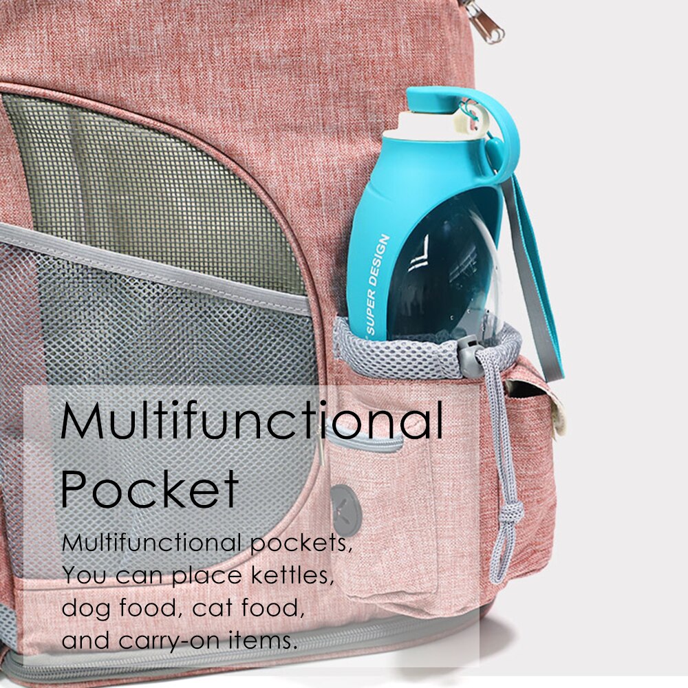 LDLC Foldable Zipper Pet Bag Carrier Backpack Dog Cat Outdoor Travel Carrier Packbag Portable Mesh Pet Out Bag Cat Backpack