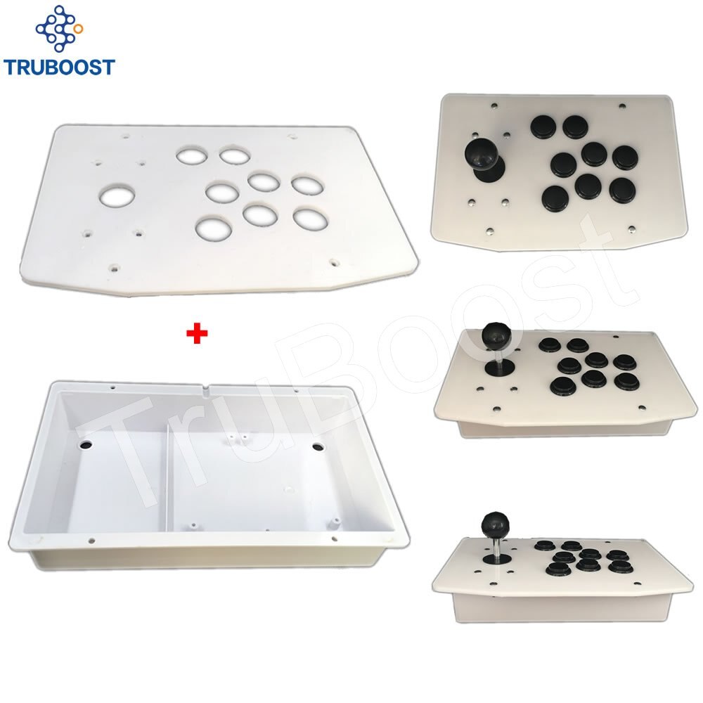 FAI DA TE Colore Bianco Arcade Joystick Pannello in Acrilico e Caso Borsette Parte di Ricambio Giochi Accessori