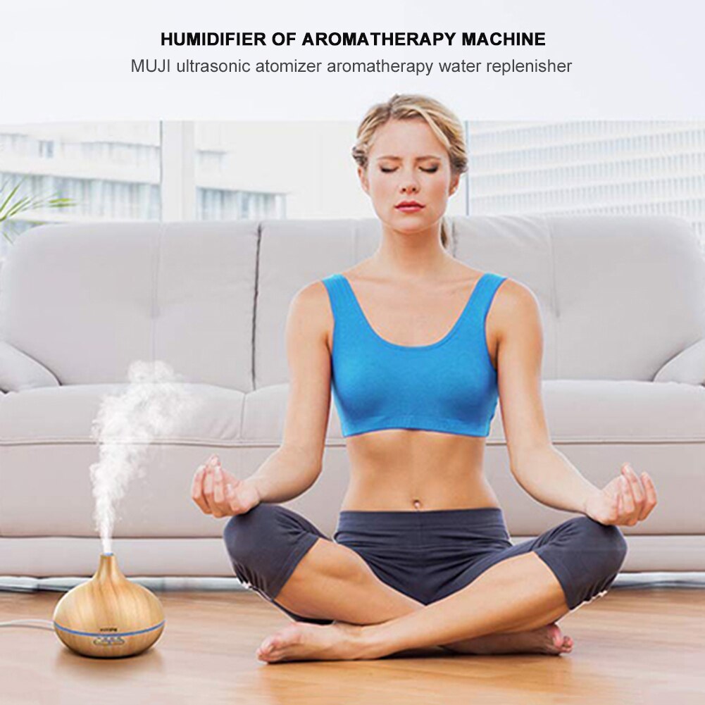 Aroma Essential Oil Diffuser Aromatherapy Air Diffuser 7 Color LED Lights Wood Grain Ultrasonic Mist Humidifier Car Mist Maker