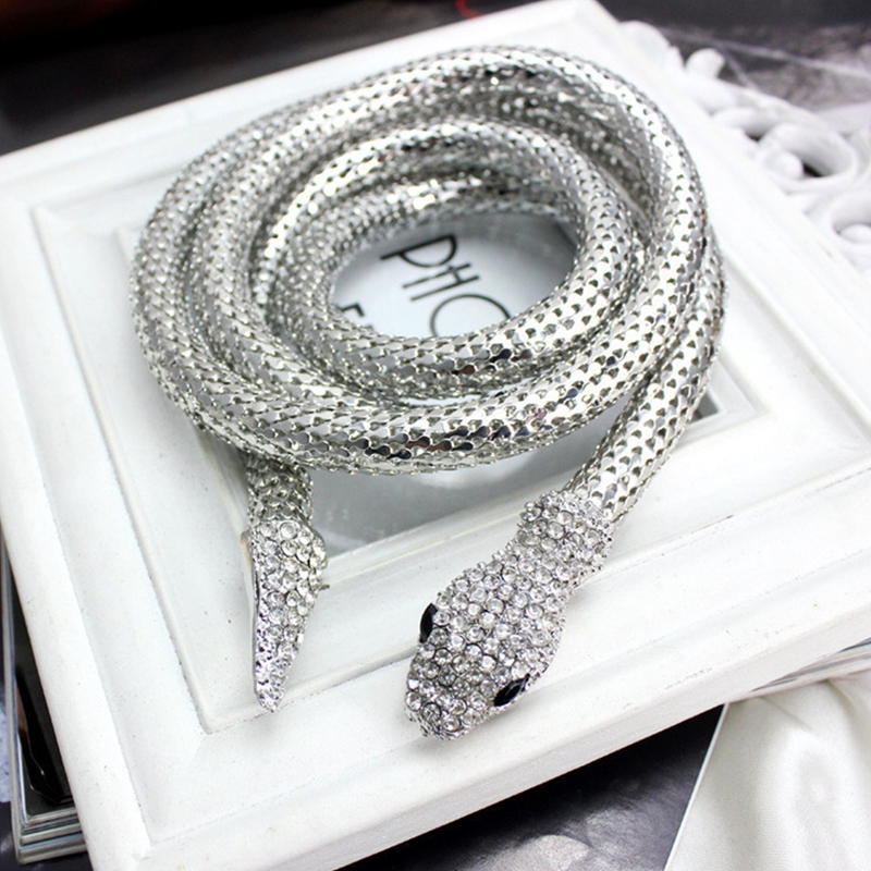Punk Crystal Goud Zilver Snake Riem Voor Vrouwen Collier Femme Bijoux Snake Magneet Kettingen Vrouwen Choker Sieraden Accessoire