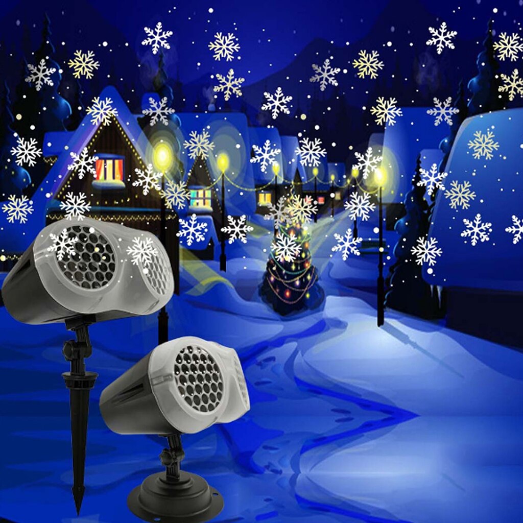 Christmas LED Snow Moving Projector Fairy Light Lamp Outdoor Decor