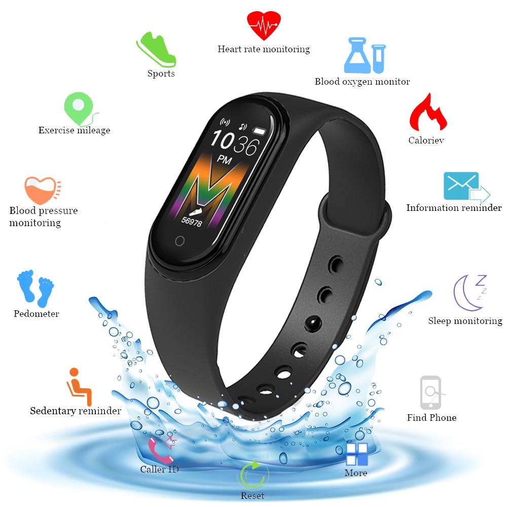 M5 Smart Horloge Fitnesstracker Call Music Play Smartband Smart Armband Bloeddruk Hartslagmeter Smart Band Polsband