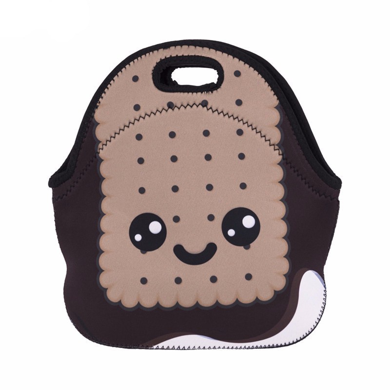 Thermal Insulated 3d Print Neoprene Lunch Bag for Man Women Kids Lunch Bags Cooler Insulation Lunch Box Food Bag: B