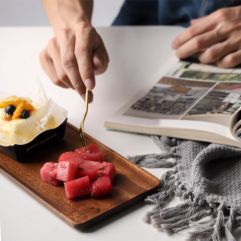 South American Walnut Tray, Solid Wood Wooden Afternoon Tea Tray, Fruit Tray, Coffee Shop Simple Snack Tray