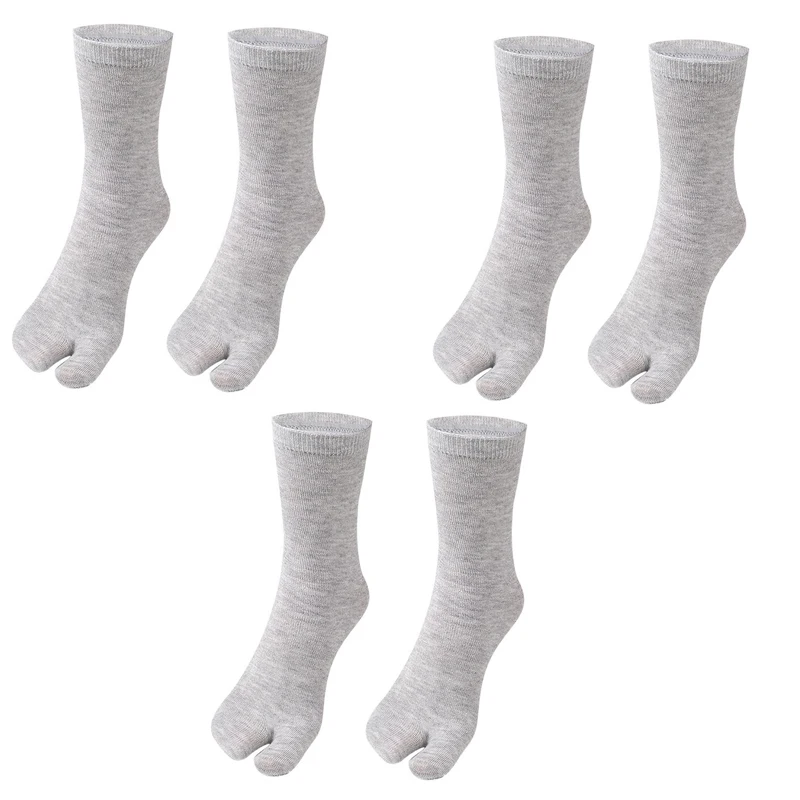 1/3Pairs Japanese Style Tabi Toe Socks Cotton Men Women Bamboo Fiber Deodorant Breathable Separate Kimono Flip FlopTwo Fingers: Green Red