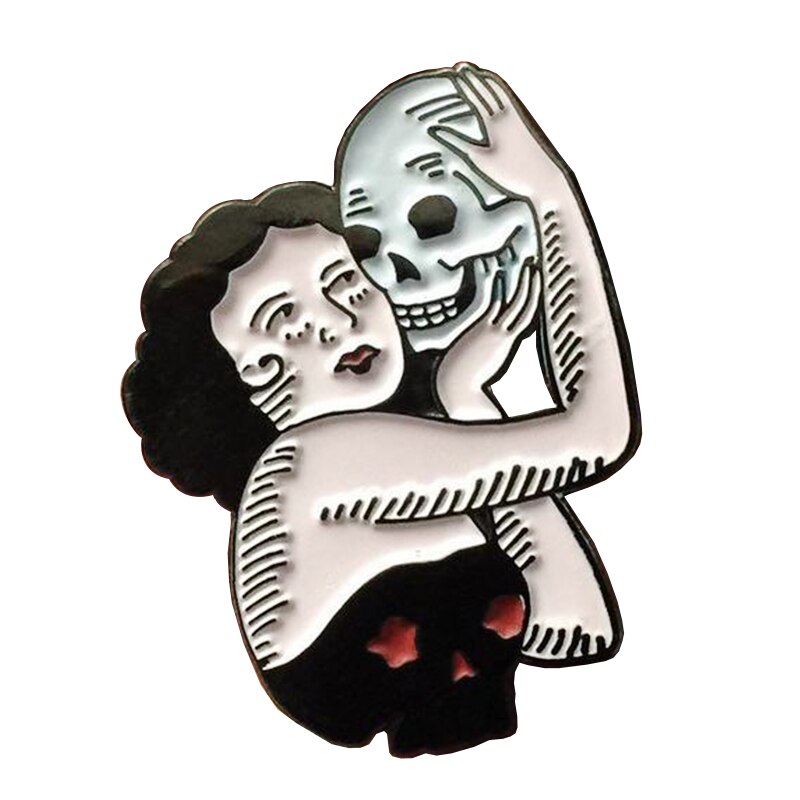 Women with skull Pin