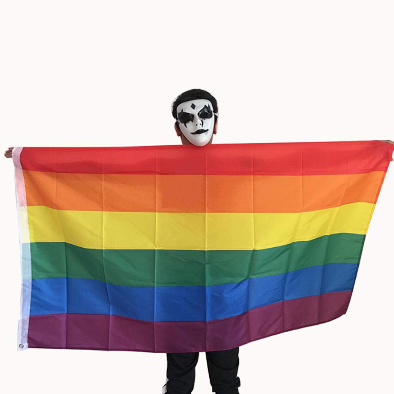 90x150cm Rainbow Pride Flag 6-Color Stripes UV Fading Resistant Pride Day Banner for LGBTQ Equal Love