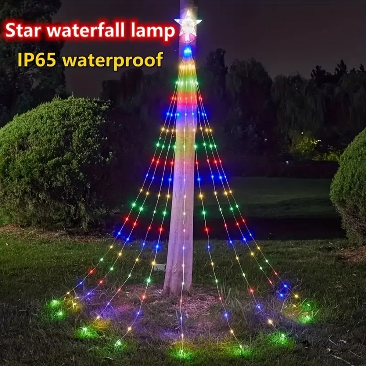 1PC 198 LED Stern Wasserfall Lichter mit 8 Modi USB angetrieben & Fernbedienung Camping Licht drinnen draussen Weihnachten Lichterketten