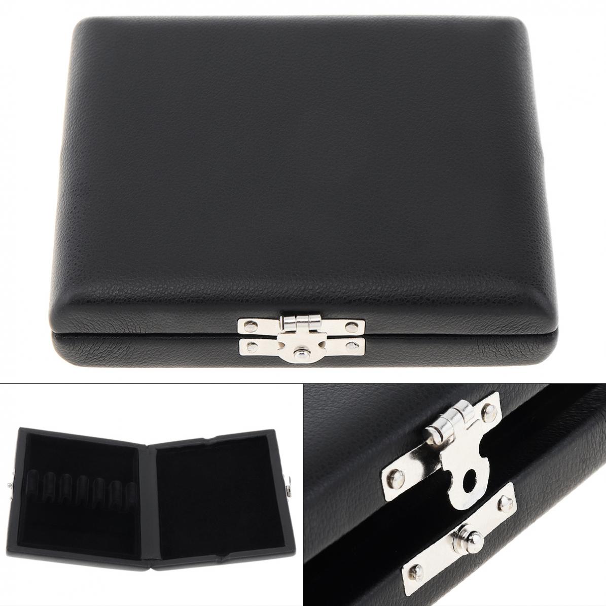 Black Leather Oboe Bassoon Reed Storage Case Box with Vent Holes for 6 Reeds Clarinet Oboe Reeds Box