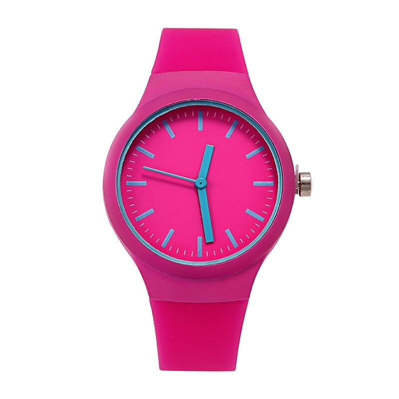 1Pcs Silicone Mannen Vrouwen Horloges Jelly Luxe Horloge Casual Dames Quartz Horloges Sport Klok Horloges: Roze