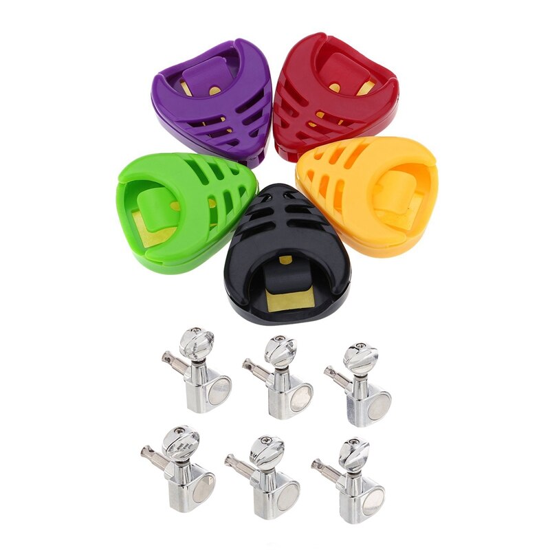 BESPORTBLE 2stuks Gitaar Plectrum Houder Met Sleutelhanger Duurzame Lederen Plectrumopslag Voor Gemakkelijk Transport Toegang