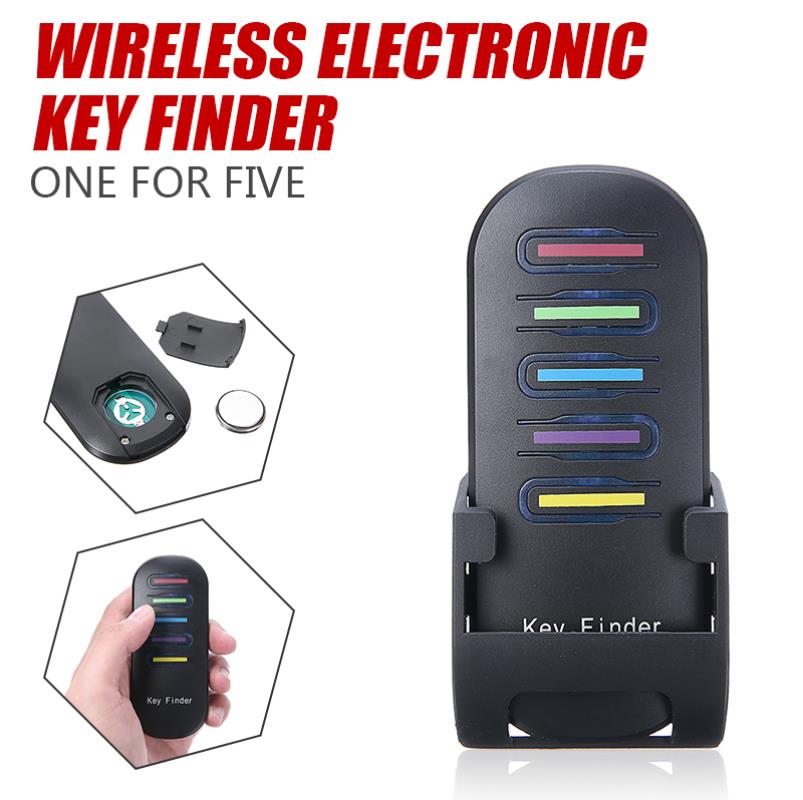 POHIKS 1pc Black Wireless Electronic Key Finder Household Portable Smart Keys Lost Receiver Alarm Keychain