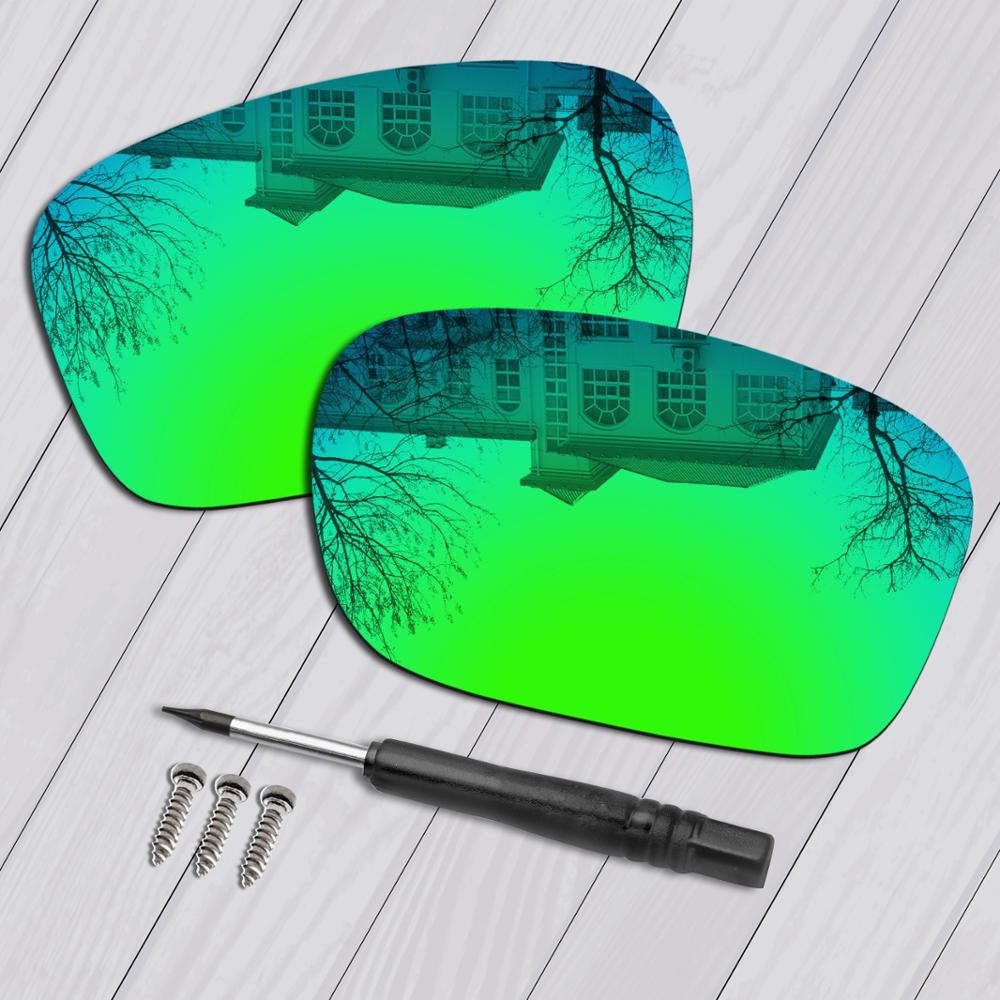 E.O.S Gepolariseerde Verbeterde Vervanging Lenzen & Black Schroevendraaier & Schroeven voor Oakley Twoface OO9189 Zonnebril-Meerdere Keuze: Emerald Green