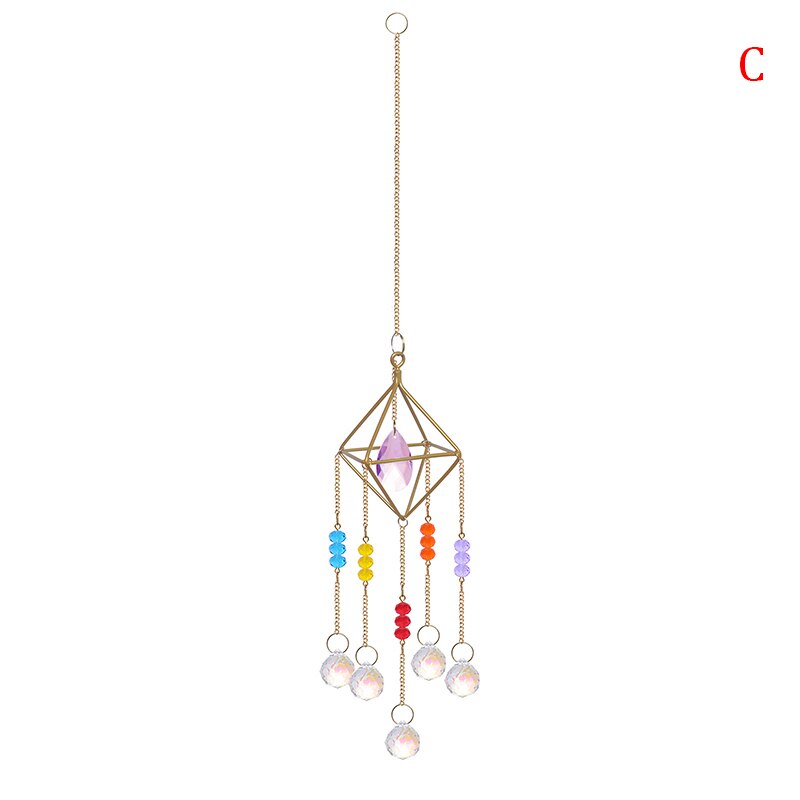 Sun Catchers Crystal Pendant Light Catcher Rainbow Chaser Hanging Wind Chimes: C