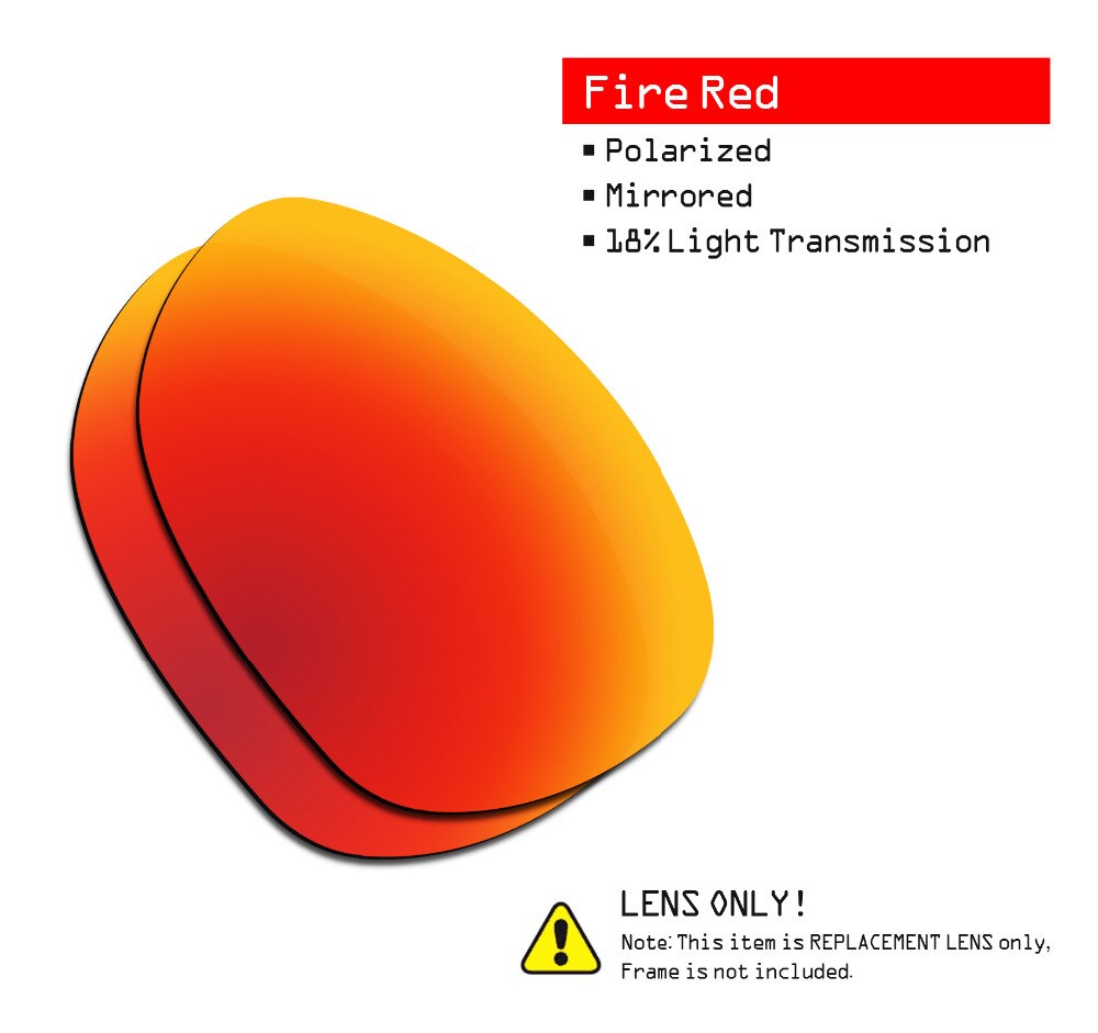 SmartVLT 2 Pairs Gepolariseerde Zonnebril Vervanging Lenzen voor Oakley Crosshair Stealth Zwart en Fire Red