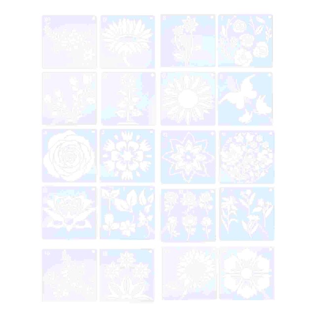 20 Sheets Festival Romantic Flower DIY Template DIY Painting Template Drawing Template: Default Title