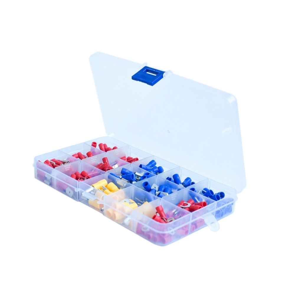 280PcsBox Cable Lugs Assortment Kit Wire Flat Female and Male Insulated Electric Wire Cable Connectors Crimp Terminals Set Kit