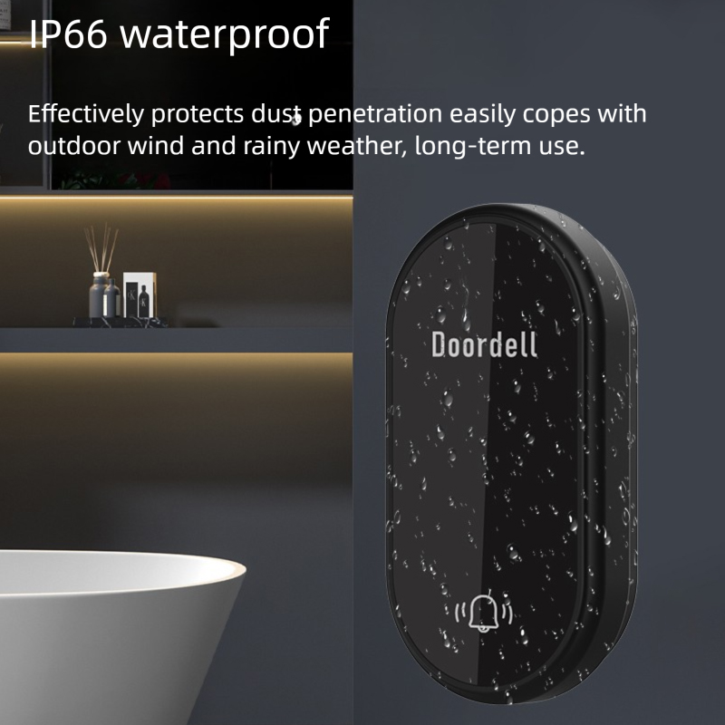 Acrylic Lens Battery Free Waterproof Self Powered Doorbell High Volume Wireless Electronic Emergency Call Device