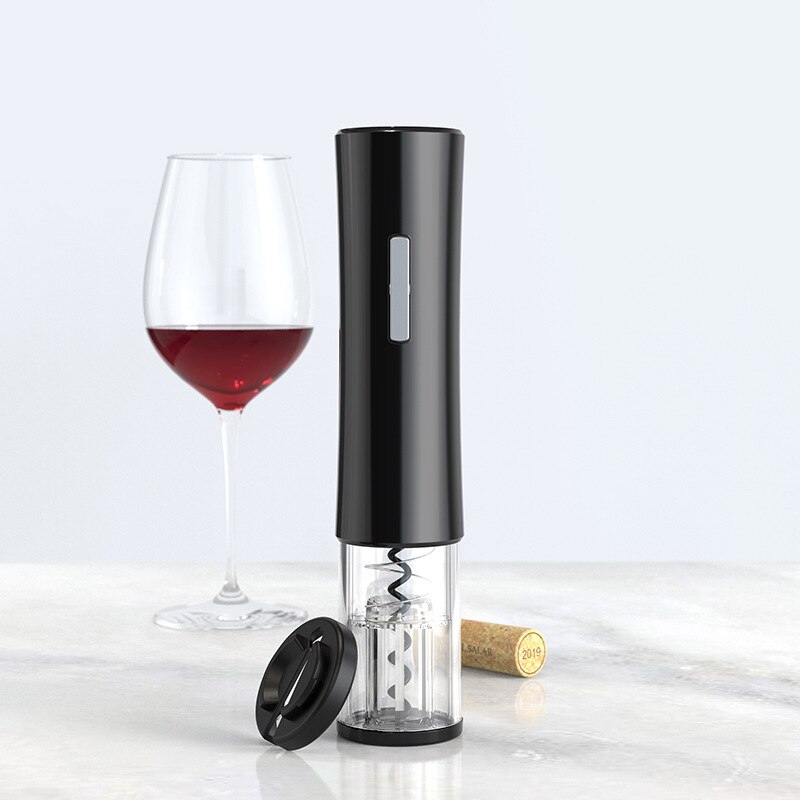 Ouvre-bouteille de vin électrique automatique avec coupe-papier Portable tire-bouchon ménage facile à utiliser ouvre-bouteille outil de cuisine: A ABS no light