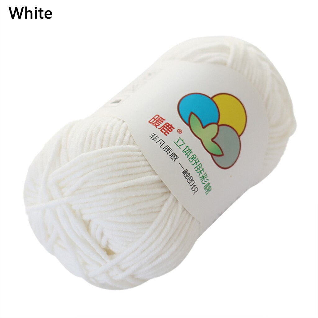 Wol Draad Diy Geweven Garen Hand Breien Gehaakte Hand Geweven 5 Strengen Van Melk Katoen Warme Zachte Sjaal Trui wol Draad: White