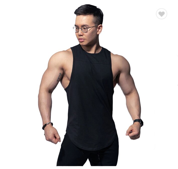 Asia mann treningsstudio topp sportsklær muskel viser hurtig tørr Vest oem tank topp til menn: M / Svart
