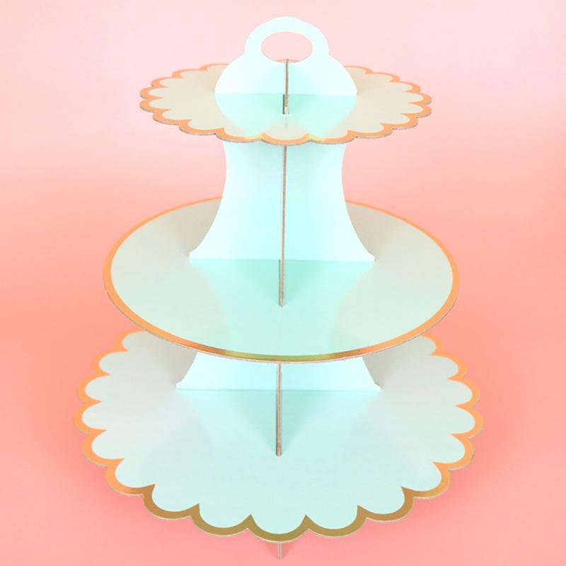 3-layer Paper Cake Stand Round Foldable Cardboard Birthday Wedding Party Dessert Cake Insert Cake Decorating Supplies Cake Stand: 04